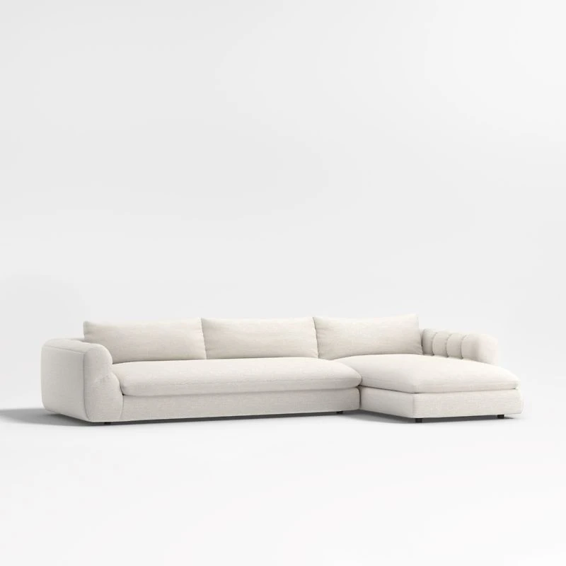 Cambria Bouclé 2-Piece Right-Arm Chaise Sectional Sofa