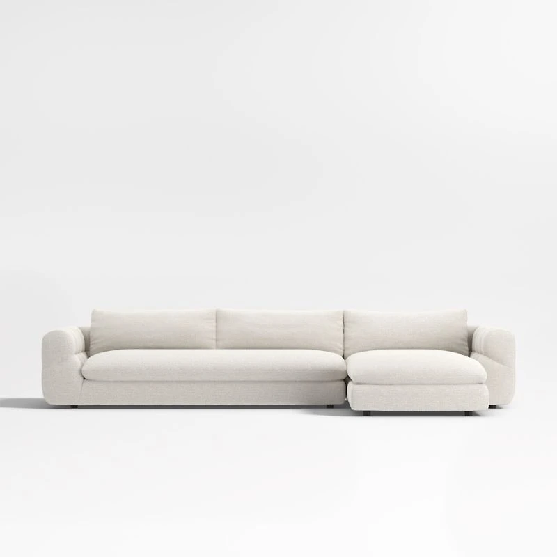 Cambria Bouclé 2-Piece Right-Arm Chaise Sectional Sofa