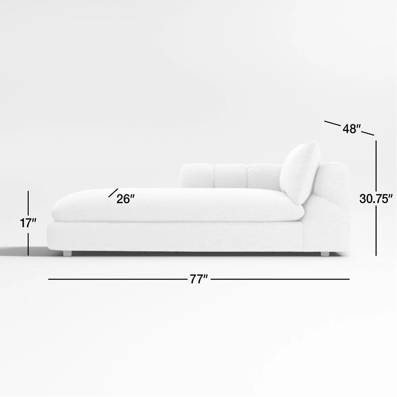 Cambria Bouclé Left-Arm Chaise Lounge