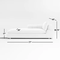 Cambria Bouclé Left-Arm Chaise Lounge