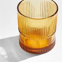 Camden 9.8-Oz. Amber Fluted Double Old-Fashioned Glass