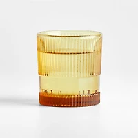 Camden 9.8-Oz. Amber Fluted Double Old-Fashioned Glass