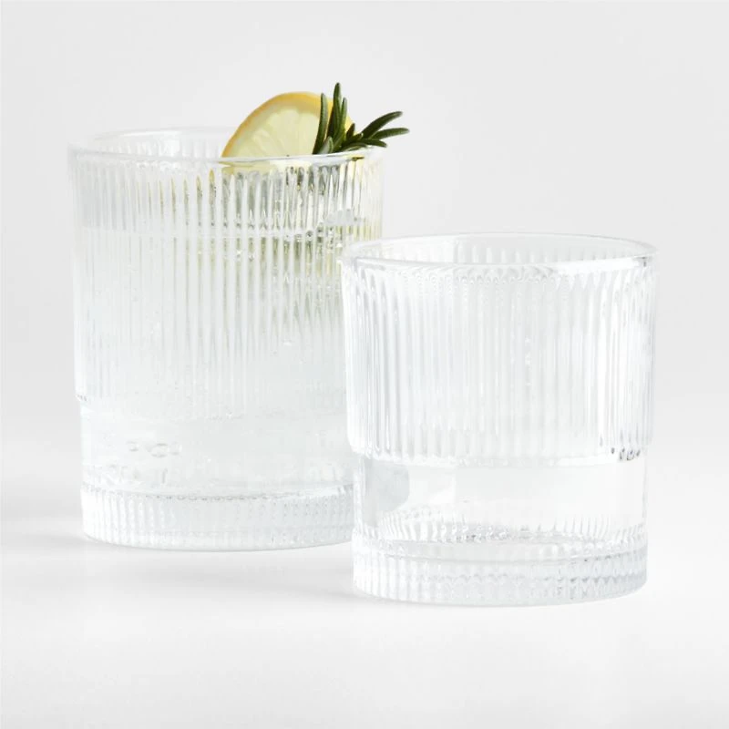 Camden 9.8-Oz. Clear Fluted Double Old-Fashioned Glass