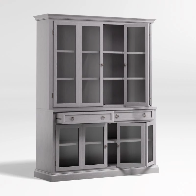 Cameo Dove Grey 2-Piece Entertainment Center with Glass Doors