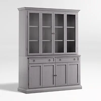 Cameo Dove Grey 2-Piece Entertainment Center with Wood and  Glass Doors