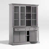 Cameo Dove Grey 2-Piece Entertainment Center with Wood and  Glass Doors