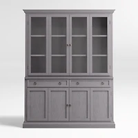 Cameo Dove Grey 2-Piece Entertainment Center with Wood and  Glass Doors