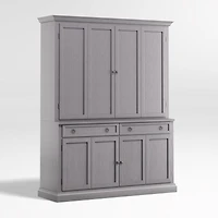 Cameo Dove Grey 2-Piece Entertainment Center with Wood Doors