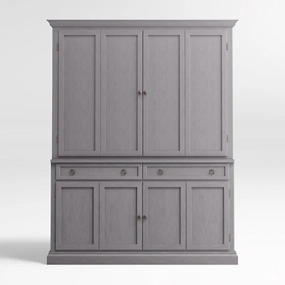Cameo Dove Grey 2-Piece Entertainment Center with Wood Doors