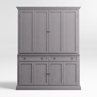 Cameo Dove Grey 2-Piece Entertainment Center with Wood Doors