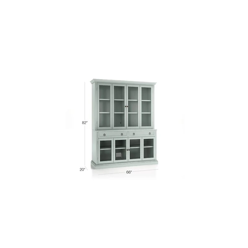 Cameo Blue Grey 2-Piece Entertainment Center with Glass Door