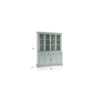 Cameo Blue Grey 2-Piece Entertainment Center with Wood and Glass Doors