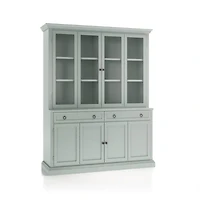 Cameo Blue Grey 2-Piece Entertainment Center with Wood and Glass Doors