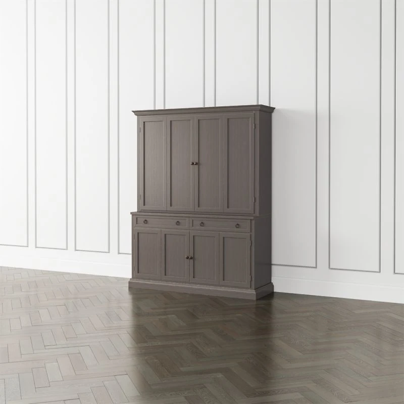 Cameo Grigio 2-Piece Entertainment Center with Wood Doors