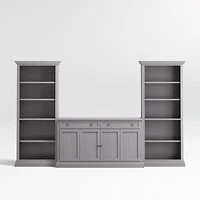 Cameo Dove Grey 3-Piece Entertainment Center with Open Bookcases
