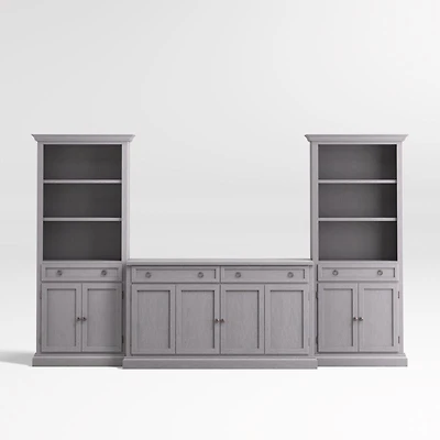 Cameo Dove Grey 3-Piece Entertainment Center with Storage Bookcases