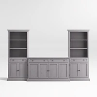 Cameo Dove Grey 3-Piece Entertainment Center with Storage Bookcases