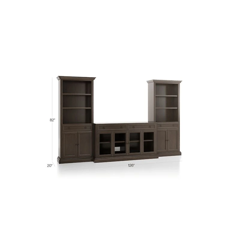 Cameo Pinot Lancaster 3-Piece Entertainment Center with Open Bookcases