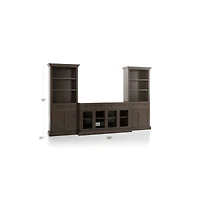 Cameo Pinot Lancaster 3-Piece Entertainment Center with Open Bookcases