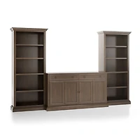 Cameo Pinot Lancaster 3-Piece Entertainment Center with Open Bookcases