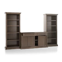 Cameo Pinot Lancaster 3-Piece Entertainment Center with Open Bookcases