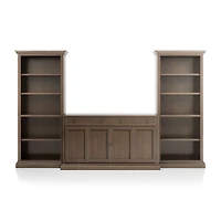 Cameo Pinot Lancaster 3-Piece Entertainment Center with Open Bookcases