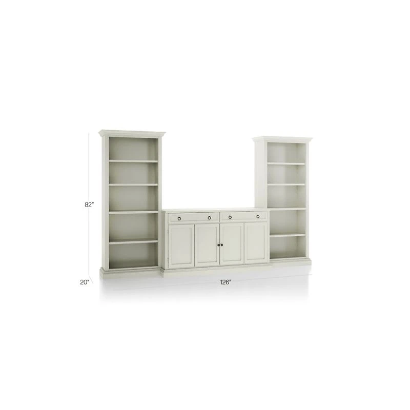 Cameo Vamelie 3-Piece Entertainment Center with Open Bookcases