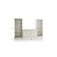Cameo Vamelie 3-Piece Entertainment Center with Open Bookcases