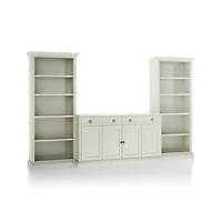 Cameo Vamelie 3-Piece Entertainment Center with Open Bookcases