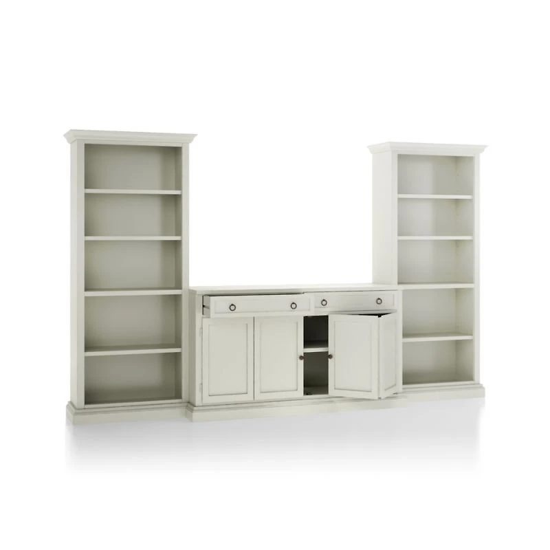 Cameo Vamelie 3-Piece Entertainment Center with Open Bookcases