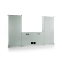 Cameo Blue Grey 3-Piece Entertainment Center with Storage Bookcases