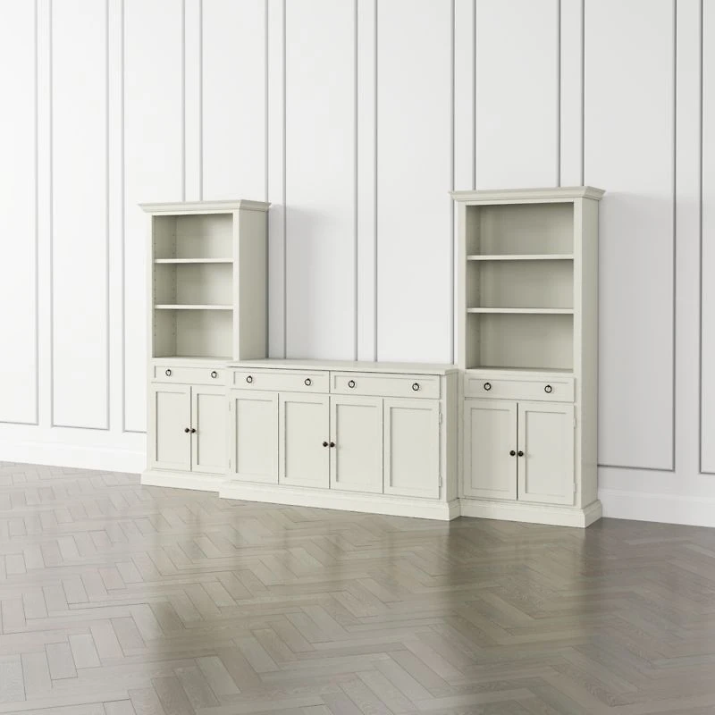 Cameo Vamelie 3-Piece Entertainment Center with Storage Bookcases