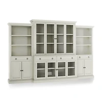 Cameo Vamelie 4-Piece Glass Door Wall Unit with Storage Bookcase