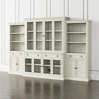 Cameo Vamelie 4-Piece Glass Door Wall Unit with Storage Bookcase