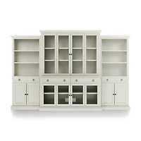 Cameo Vamelie 4-Piece Glass Door Wall Unit with Storage Bookcase