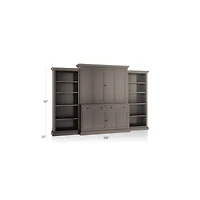Cameo Grigio 4-Piece Entertainment Center with Open Bookcases