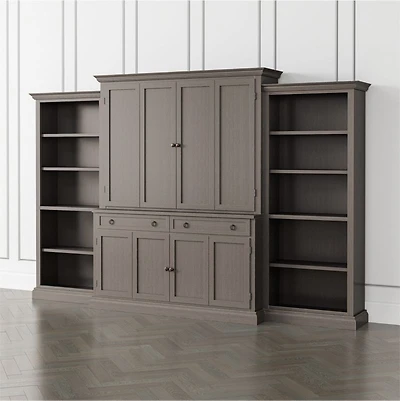Cameo Grigio 4-Piece Entertainment Center with Open Bookcases