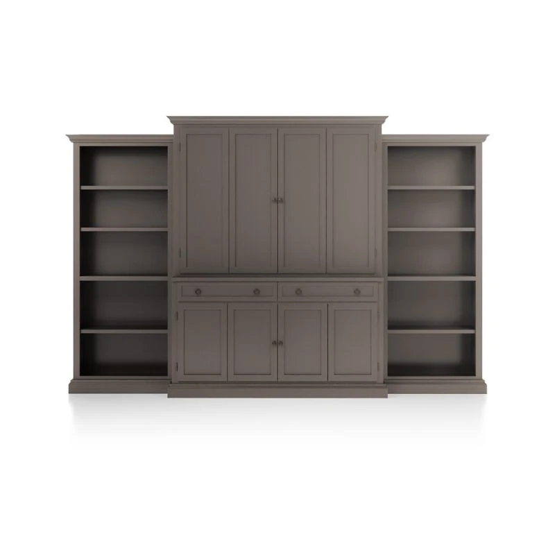 Cameo Grigio 4-Piece Entertainment Center with Open Bookcases