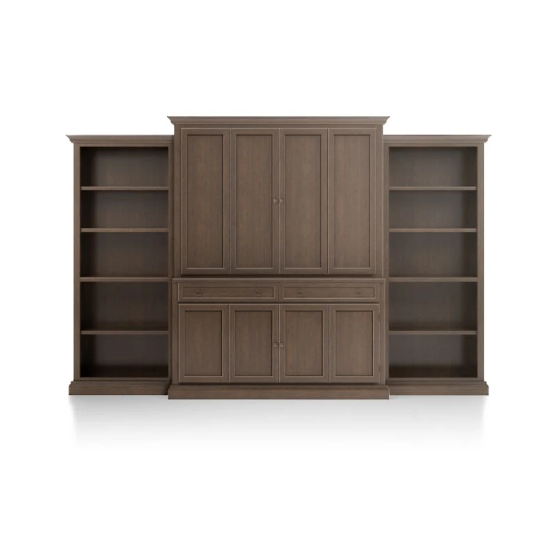 Cameo Pinot Lancaster 4-Piece Entertainment Center with Open Bookcases