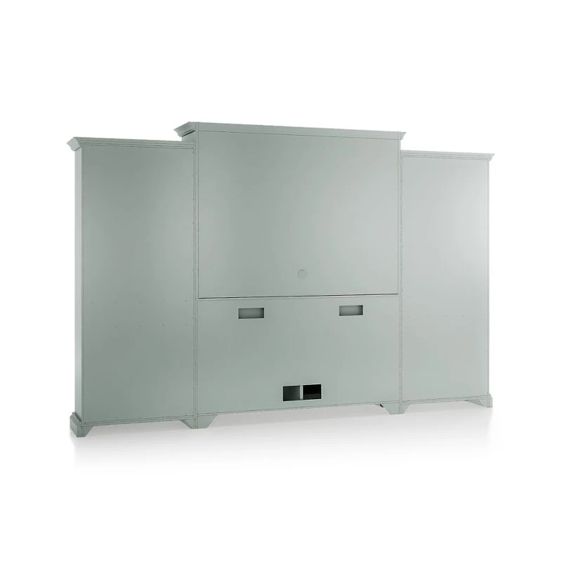 Cameo Blue Grey 4-Piece Entertainment Center with Storage Bookcase