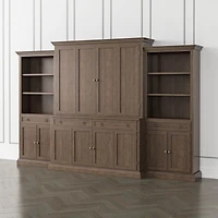 Cameo Pinot Lancaster 4-Piece Entertainment Center with Storage Bookcase
