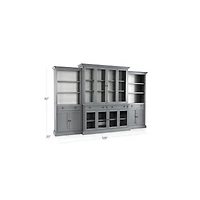Cameo 4-Piece Modular Grey Glass Door Wall Unit