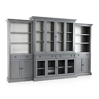 Cameo 4-Piece Modular Grey Glass Door Wall Unit