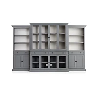 Cameo 4-Piece Modular Grey Glass Door Wall Unit