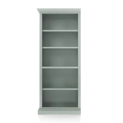 Cameo Blue Grey Open Bookcase with Left Crown