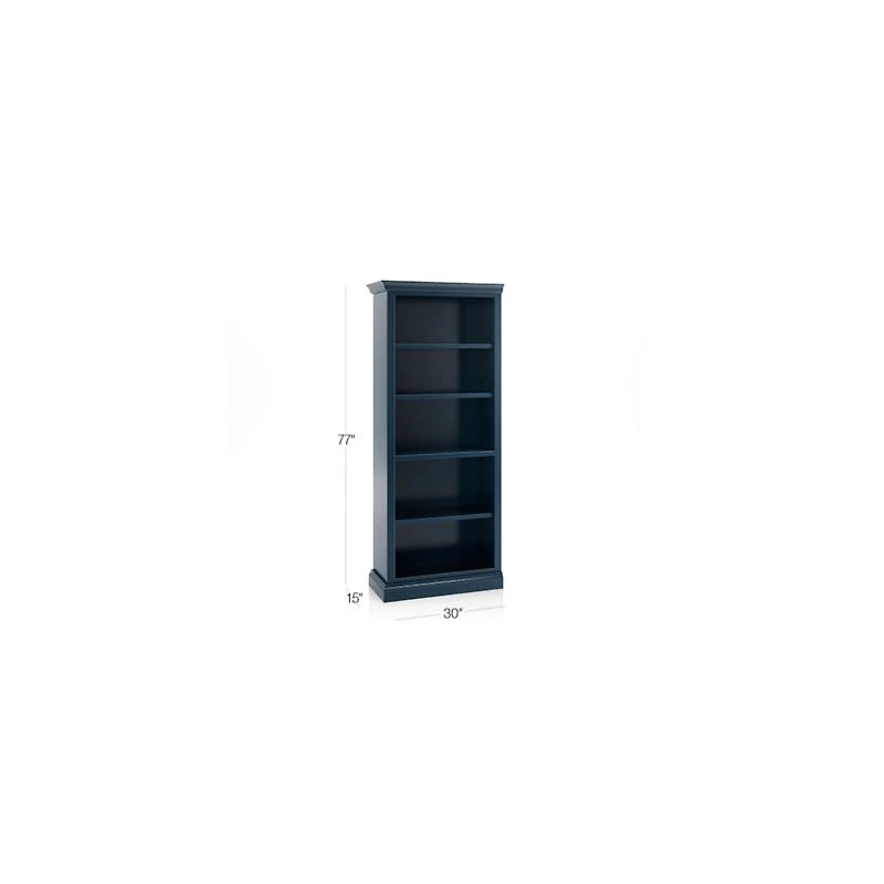 Cameo Indigo Open Bookcase with Left Crown