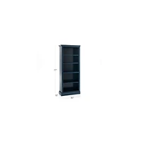 Cameo Indigo Open Bookcase with Left Crown