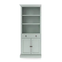 Cameo Blue Grey Storage Bookcase with Left Crown