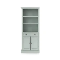 Cameo Blue Grey Storage Bookcase with Left Crown