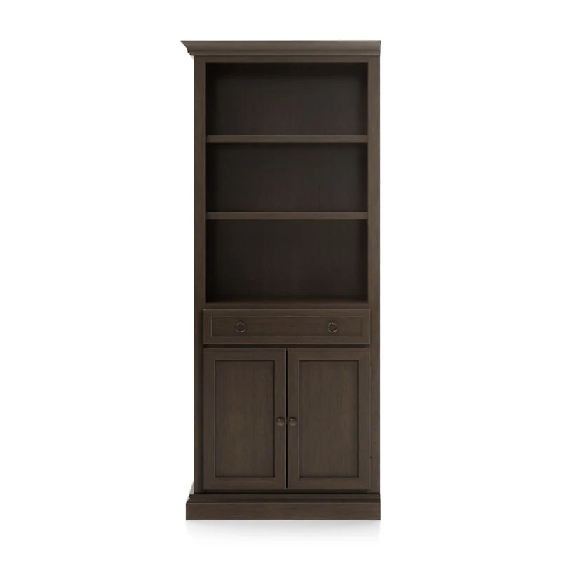 Cameo Pinot Lancaster Storage Bookcase with Left Crown